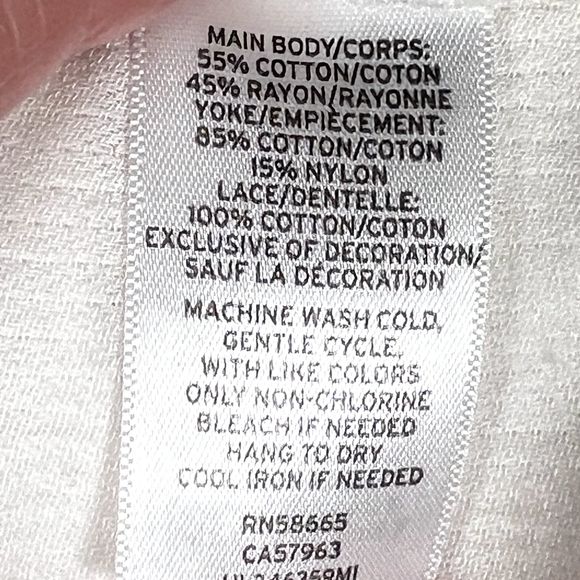 Hinge Sz S 3/4 Sleeve Sweetheart Lace Bodice Blouse White Lace Accents Boho - Picture 10 of 13